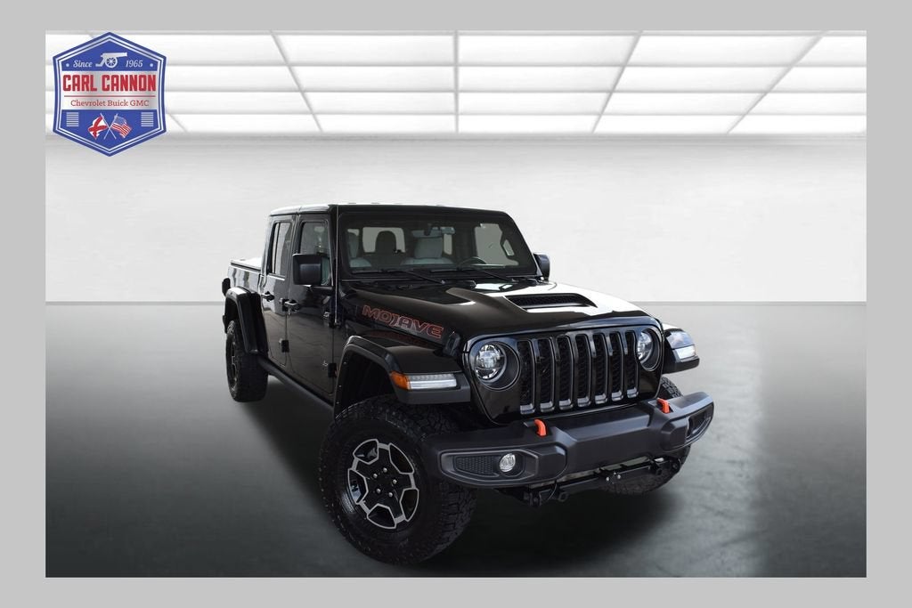 2022 Jeep Gladiator Mojave in Black Clearcoat — front three-quarter view