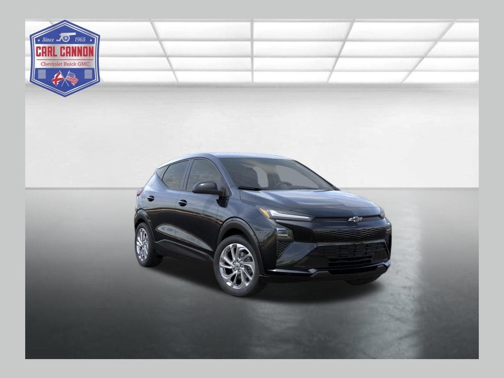2027 Chevrolet Bolt LT in Mosaic Black Metallic — front three-quarter view