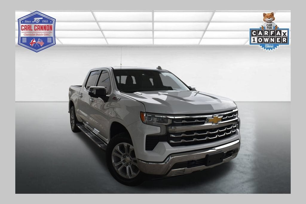 2022 Chevrolet Silverado 1500 LTZ in Summit White — front three-quarter view