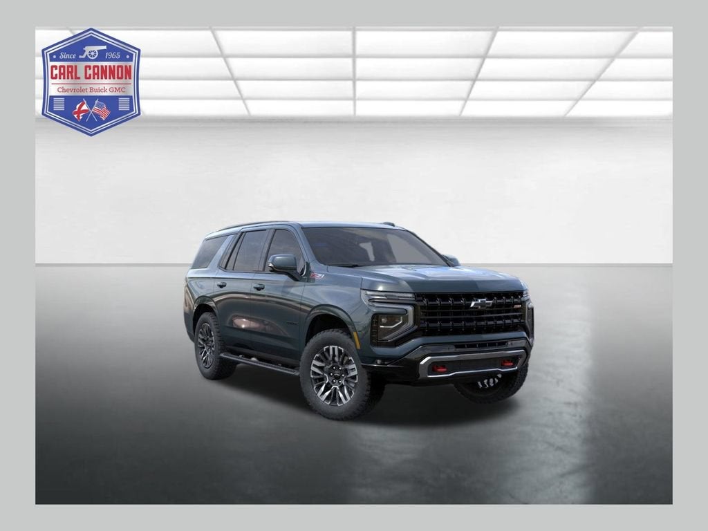 2026 Chevrolet Tahoe Z71 in Cypress Gray — front three-quarter view