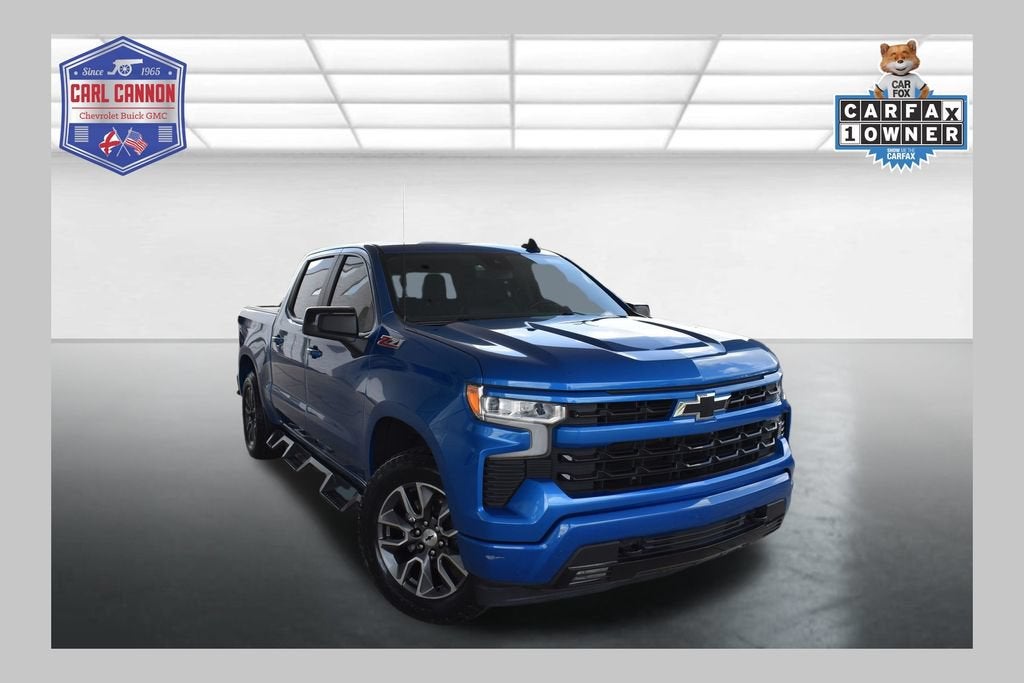 2022 Chevrolet Silverado 1500 RST in Glacier Blue Metallic — front three-quarter view
